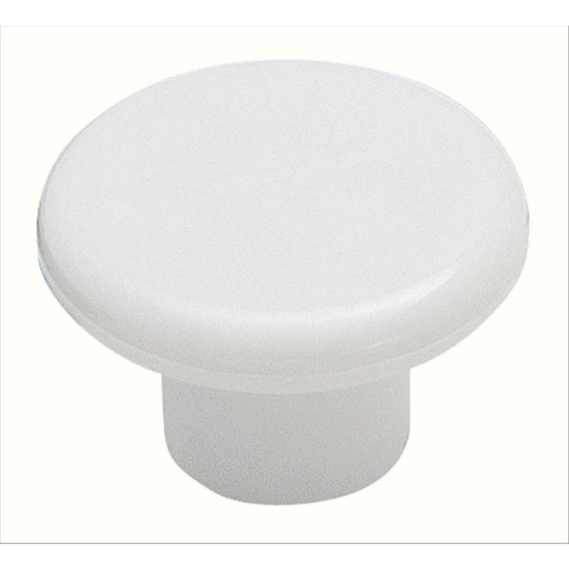 Bouton d'armoire blanc Everyday Heritage de 1-1 / 4 po (32 mm) de diamètre, Blanc