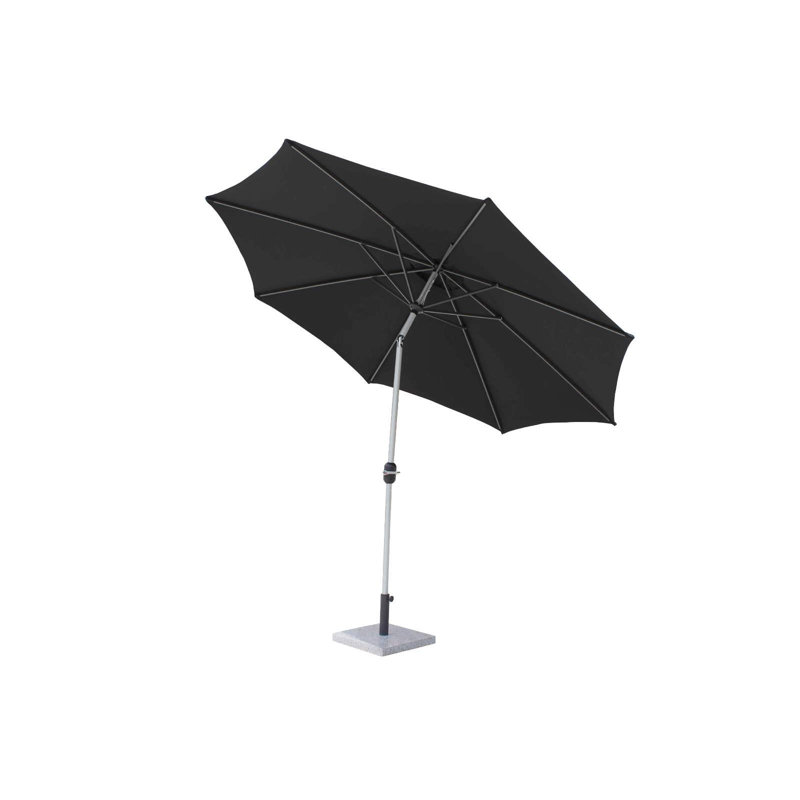300cm Market Parasol, Black, Silver