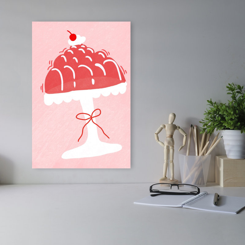Wobbly Delight Retro Vintage Whimsical Cherry Wall Art, 18" H x 12" W