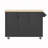 51" Fluted Kitchen Island with Drop Leaf, Farmhouse Accent Kitchen Island on Wheels with Internal Storage Rack, Rolling Kitchen Cart with Towel Rack for Kitchen, Dining Room, Black Ash-909509979