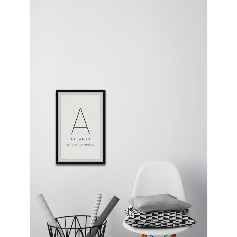 "Atlanta coordates" - Cadre photo, impression d'art textuel sur papier, H 24 po x l 16 po x P 1,5 po