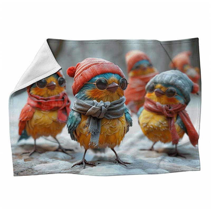 Jeté en molleton Chickadees Attire, Grand lit