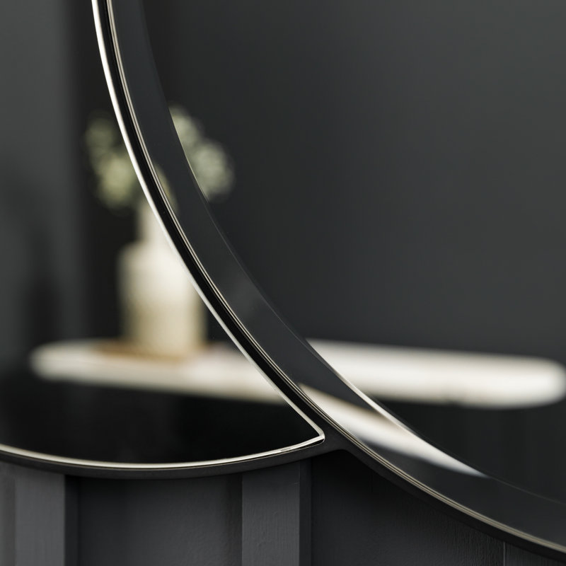 Horfield Wood Wall Mirror, Black