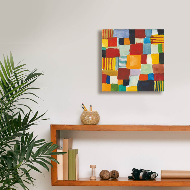  «City Block 1» par Cheryl Warrick, art mural sur toile, 12 po x 12 po