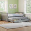 Lit de jour double polyvalent avec lit gigogne et 3 tiroirs de rangement-1231473174
