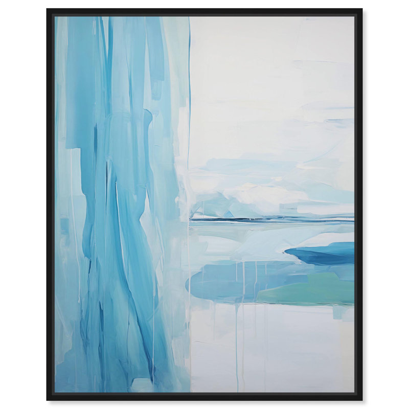 «Transcendent Tides I», toile par Art Remedy, H 21 po x l 17 po, Cadre flottant noir