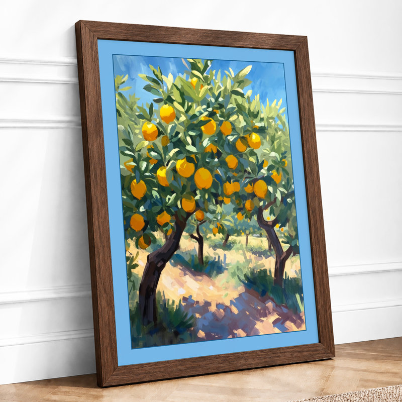 Golden Orchard Tropical - Framed Print, Walnut, A4 - 29.7 x 21.0 cm