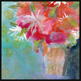 Red Blooms Giclee On Canvas by Jill Krasner