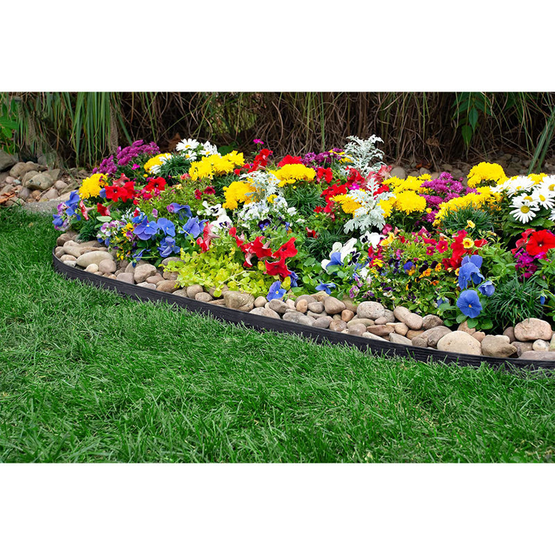 2'' H x 1080'' W Black Polyethylene Plastic Lawn Edging