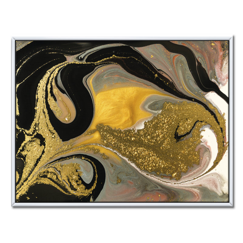Marbré texture ondulée I - reproduction d'art sur toile, H 30 po x l 40 po x 1,5 po, Toile blanche encadrée