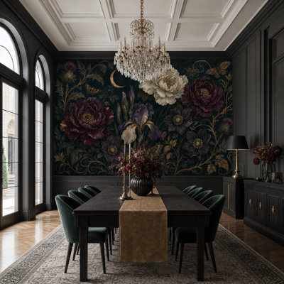 Papier peint floral foncé foncé Moody