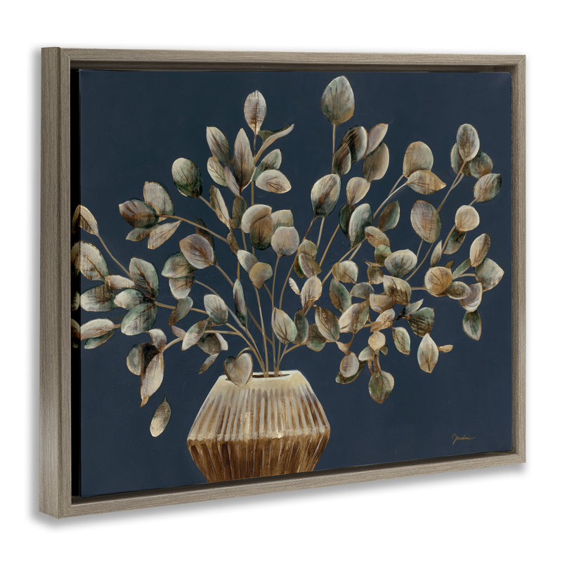 «Rustic Eucalyptus Leaves», encadrée par Liz Jardine, Cadre flottant orme Montalcino, H 17 po x l 21 po