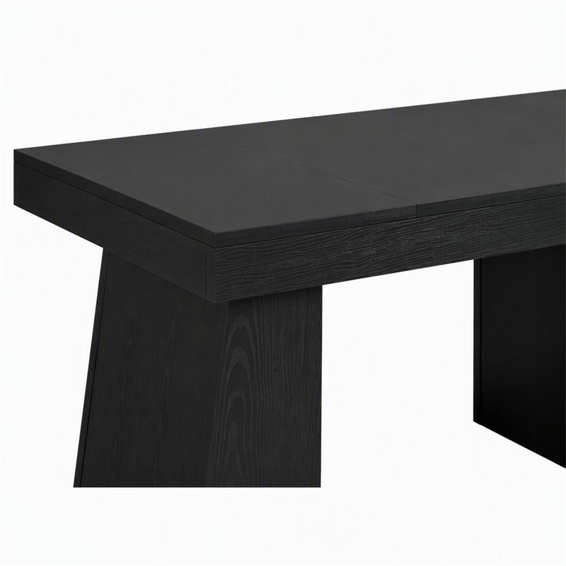 Bureau de direction 55 po, bureau d'ordinateur moderne avec double base trapézoïdale, Black