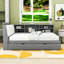 Lit plateforme en bois avec lit gigogne et tête de lit-593007604-593007603