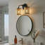 Meuble-lavabo double avec abat-jour en rotin naturel