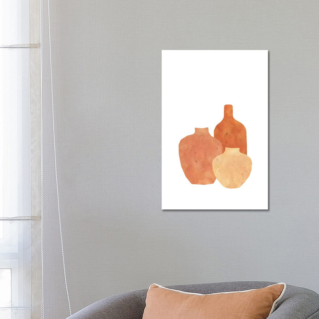Terracotta Clay Vases by Whales Way - Painting on Canvas