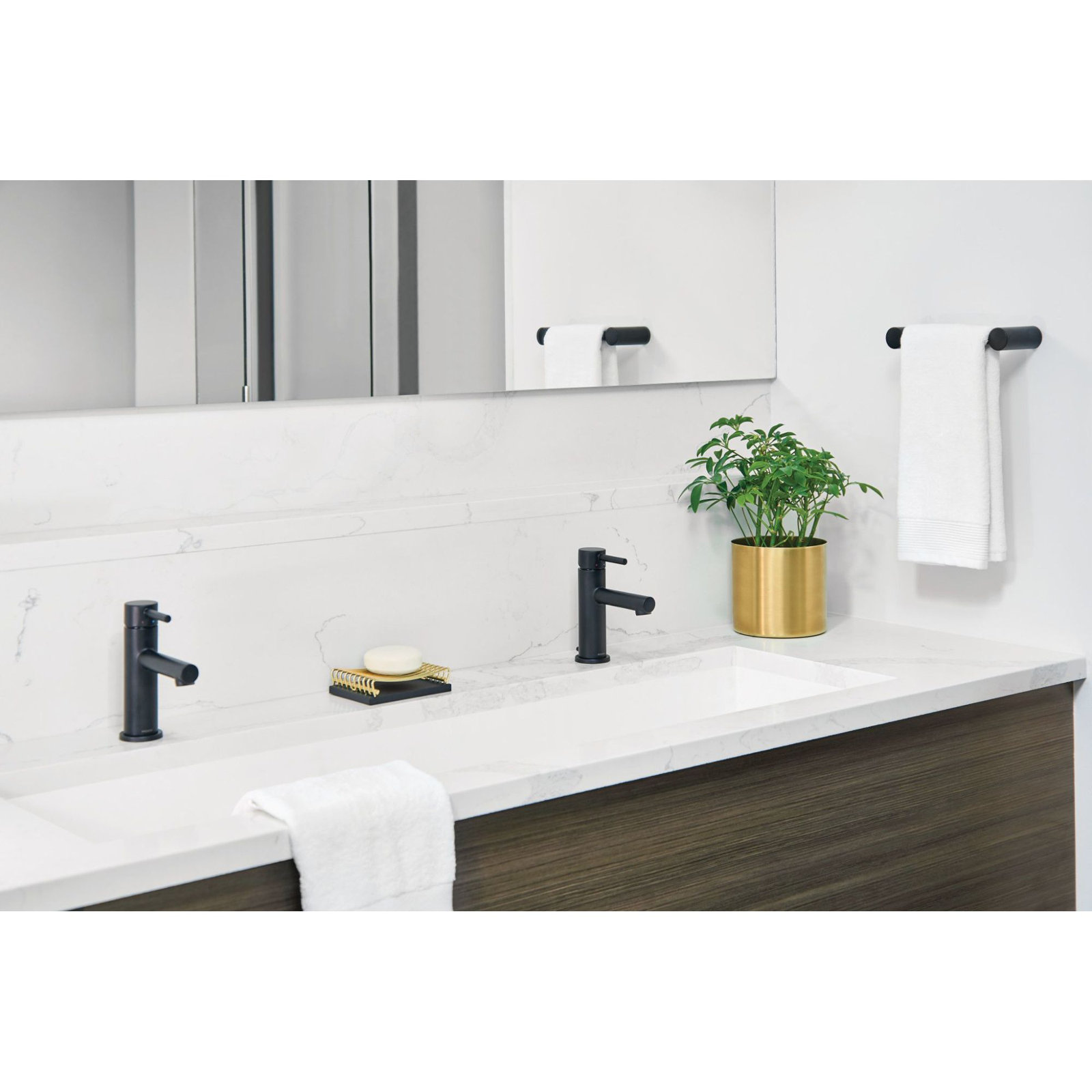 Align Single-Hole Bathroom Faucet with Drain, Matte Black
