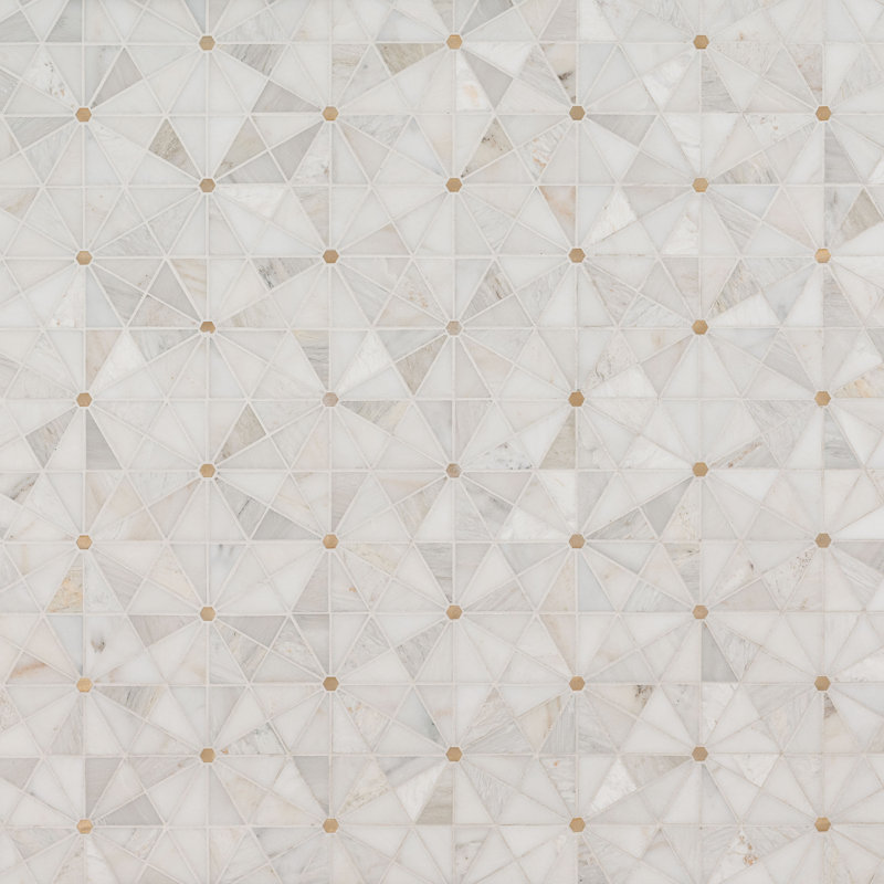 Artemis Astoria Pinwheel 10 in. x 12 in. Stone Metal Blend Mosaic Floor and Wall Tile