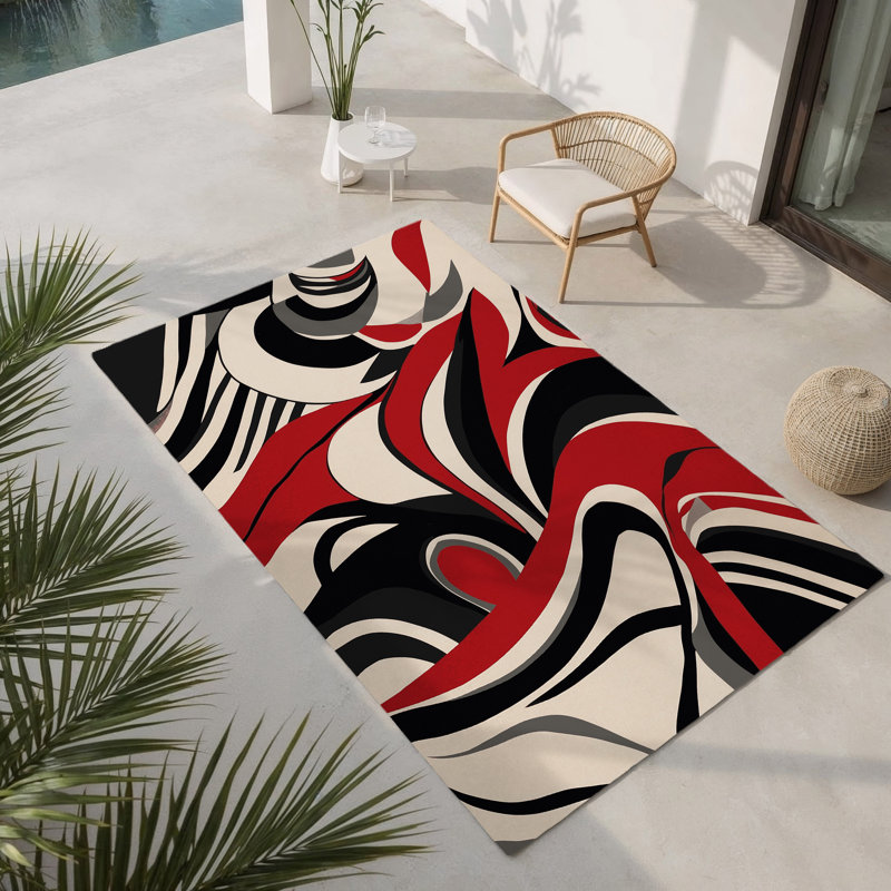 Eternal Fire Indoor And Outdoor Area Rug, Rectangle 4' x 6'