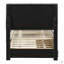 Lit plateforme tapissier simple avec lit gigogne et 3 tiroirs, tissu en lin