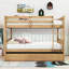 Lit superposé double en bois avec couchette simple et garde-corps Hommer-1513219593