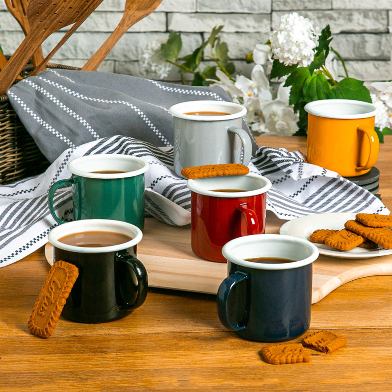 Enamelware Camping Mug, Mustard, 12