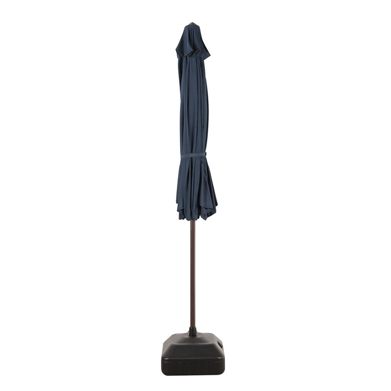Parasol de marché avec base, Bleu foncé