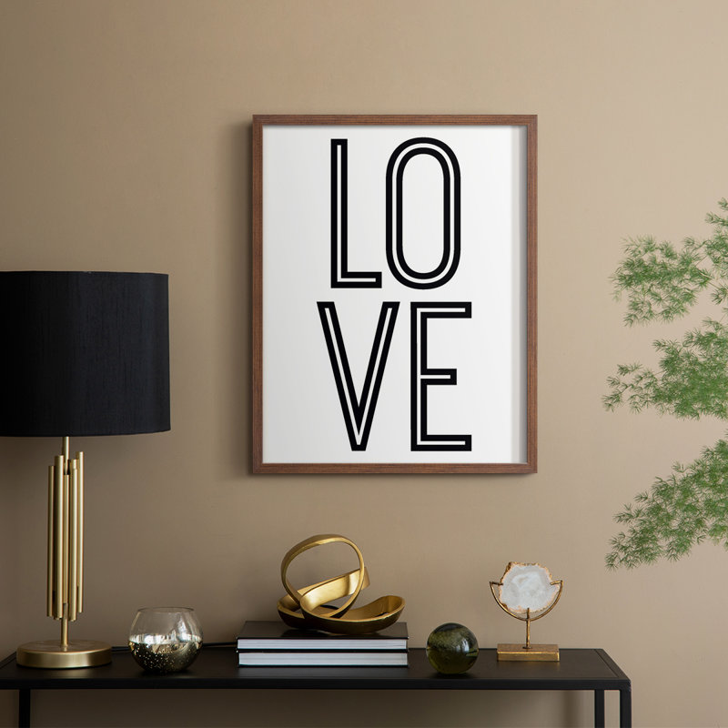 «Bold Love II», reproduction encadrée - bois massif, H 30 po x l 24 po, Noyer
