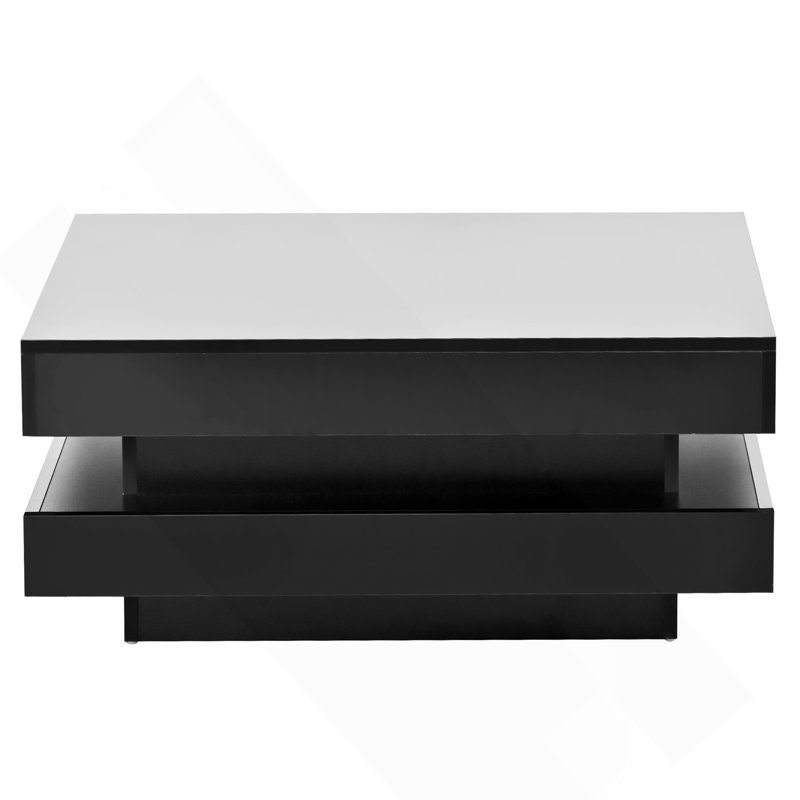 High Gloss Minimalist Design With LED Lights, Black