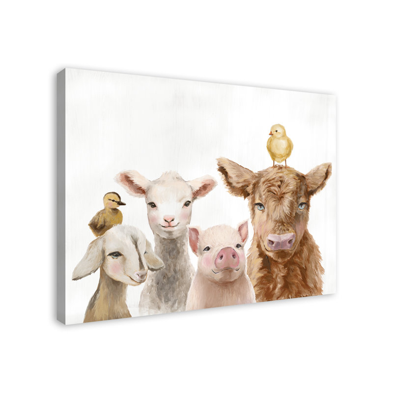 Baby Farm Animals Canvas Print, 30" H x 40" W