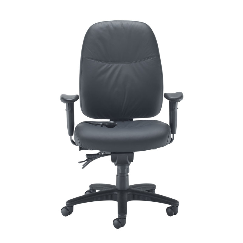Symple Stuff Twill Office Chair, Black PU