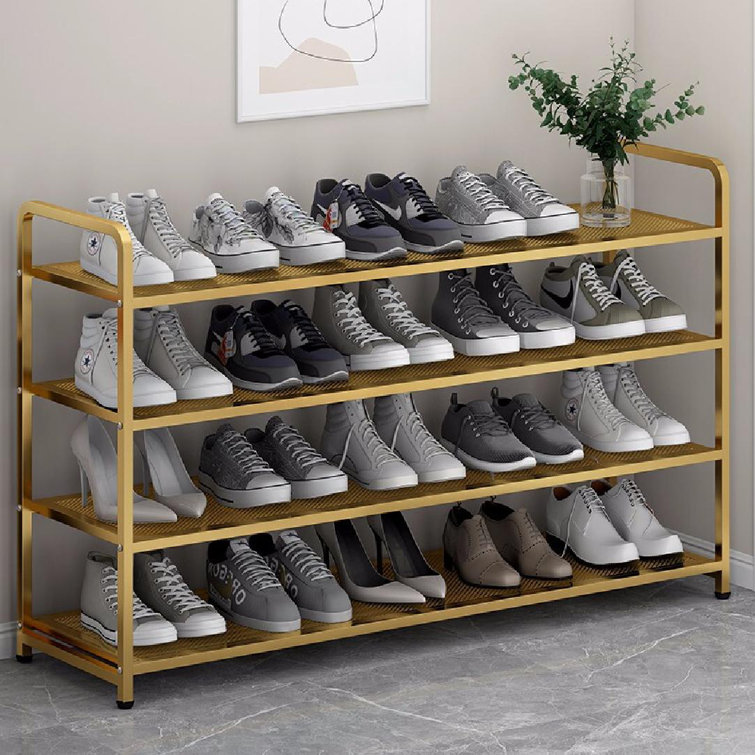 Everly Quinn Shoe Storage Cabinet Freestanding Shoe Rack Organizer with  Adjustable Shelves for Up to 28 Pairs & Reviews