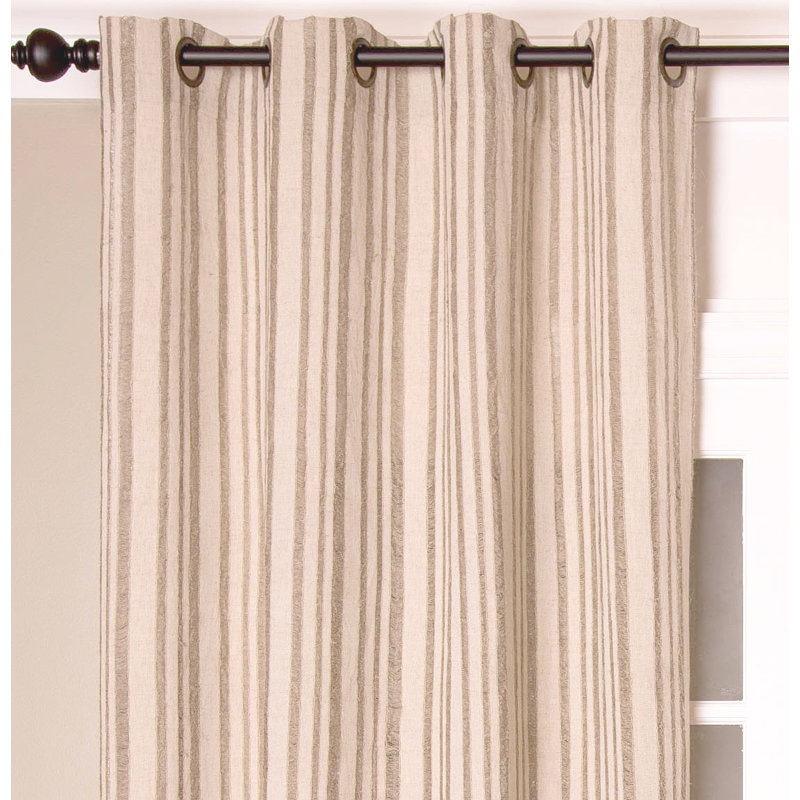 Panneau de rideau en lin non rayé avec œillets, 52" W x 108" L 