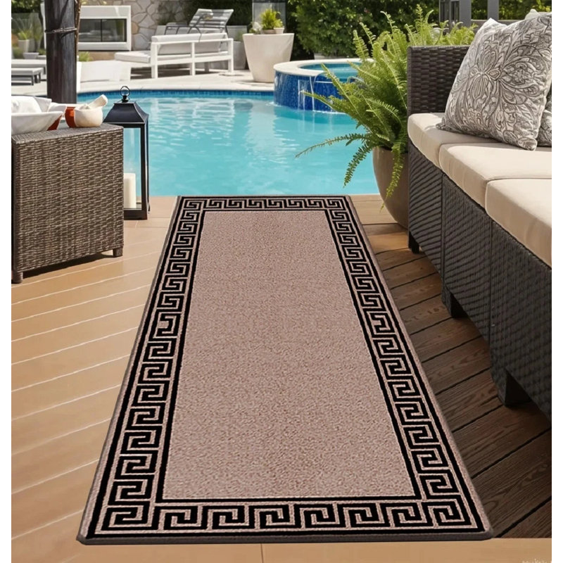 Geometric Indoor / Outdoor Area Rug, Runner 80 x 300 cm