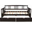 Lit de jour en bois massif pleine grandeur, avec rangement pratique pour lit de jour, construction pour chambre à coucher-160753926