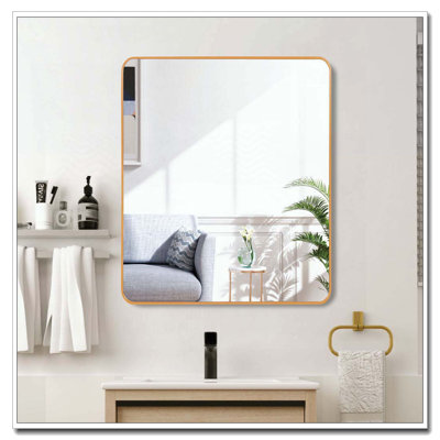 Miroir mural mural en métal pour salle de bain