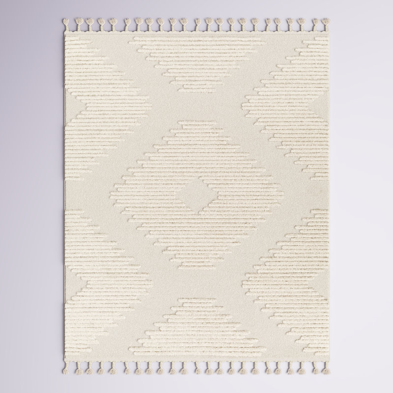 Tapis géométrique tissé à la machine Firman, Rectangle 5 pi 3 po x 7 pi