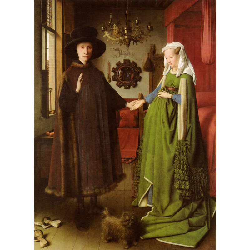 Le portrait d'Arnolfini, H 24 po x l 17 po