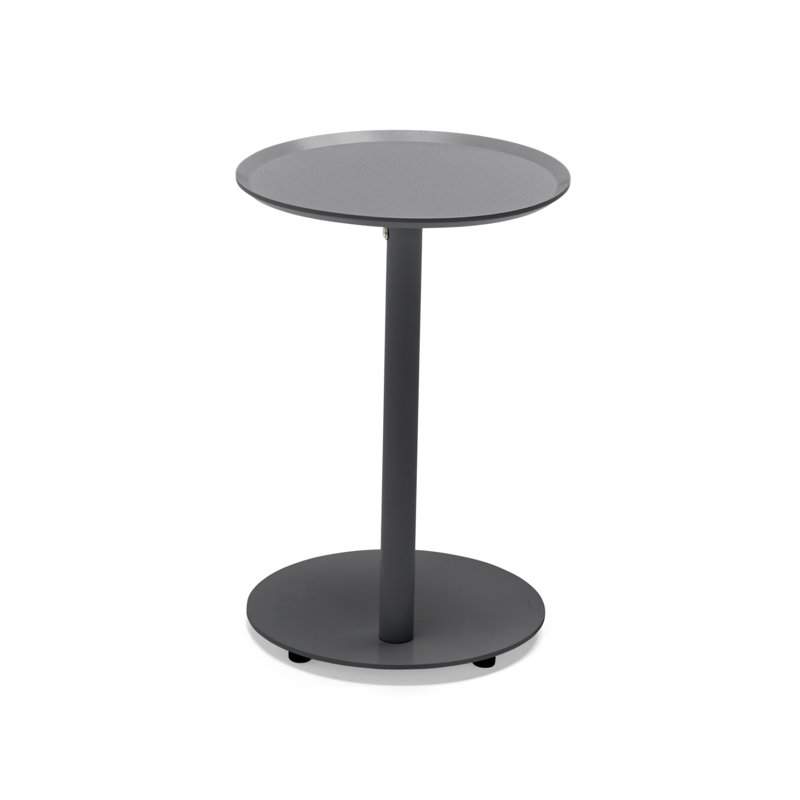 14'' Metal Outdoor Side Table, Charcoal