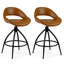 Swivel Upholstered Counter Stool with Metal Frame