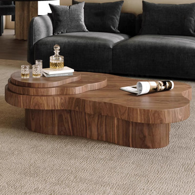 Walnut Cloud Minimalist Coffee Table