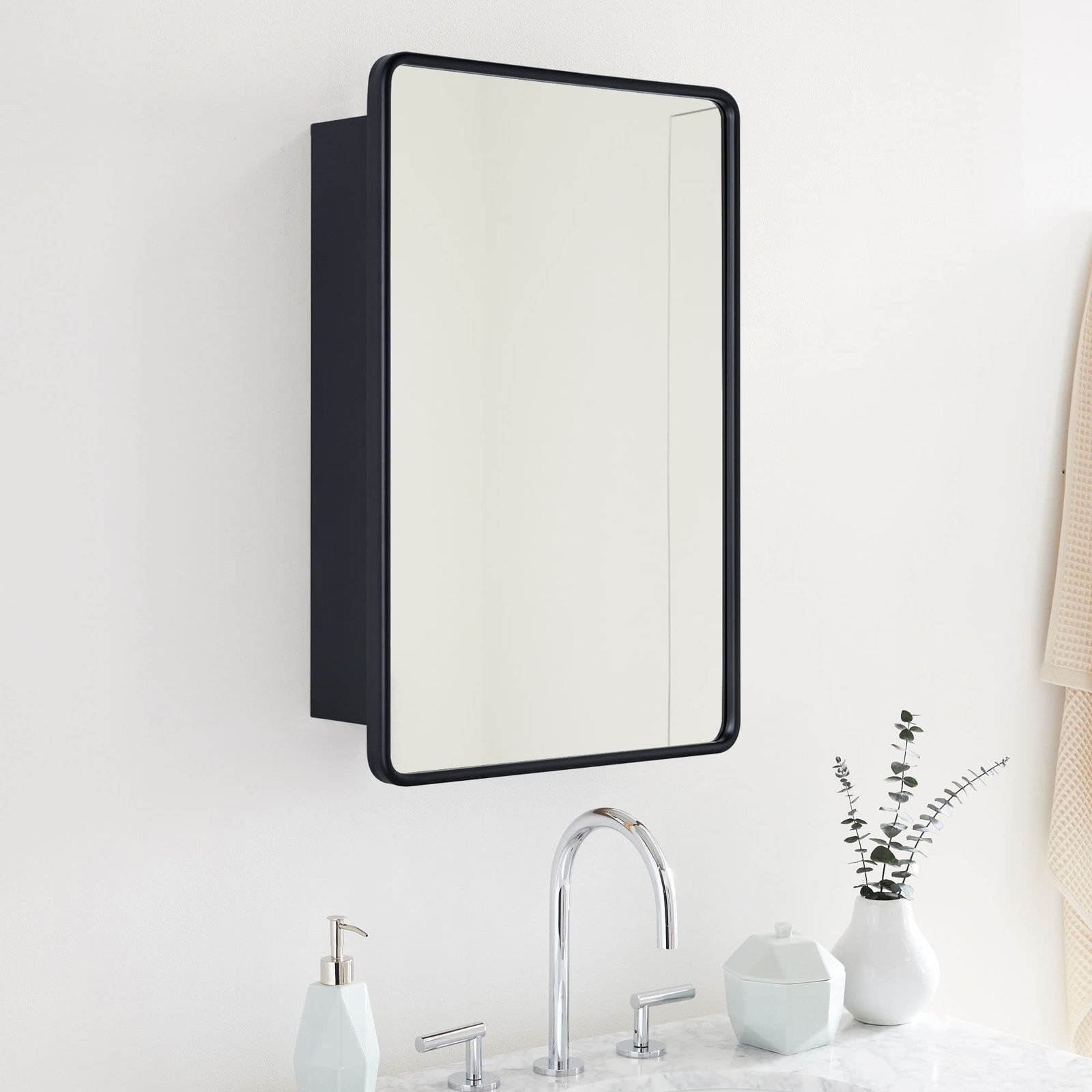 Bryand Surface Medicine Cabinet, 24" x 16", Matte Black