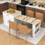 Ensemble d'îlot de cuisine 83 "avec table de salle à manger extensible Dionigio, prises de courant et armoire de rangement-289383537