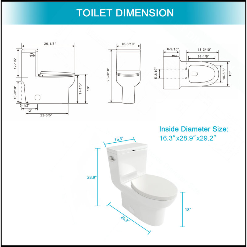 Toilette une pièce en céramique moderne à simple chasse avec siège cloisonné