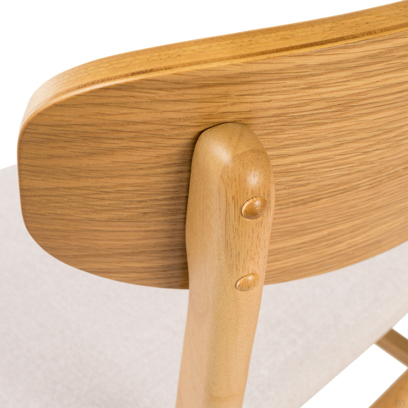 Ensemble de table de salle à manger 5 pièces avec une table à structure en bois massif et 4 chaises rembourrées en bois massif pour la salle à manger