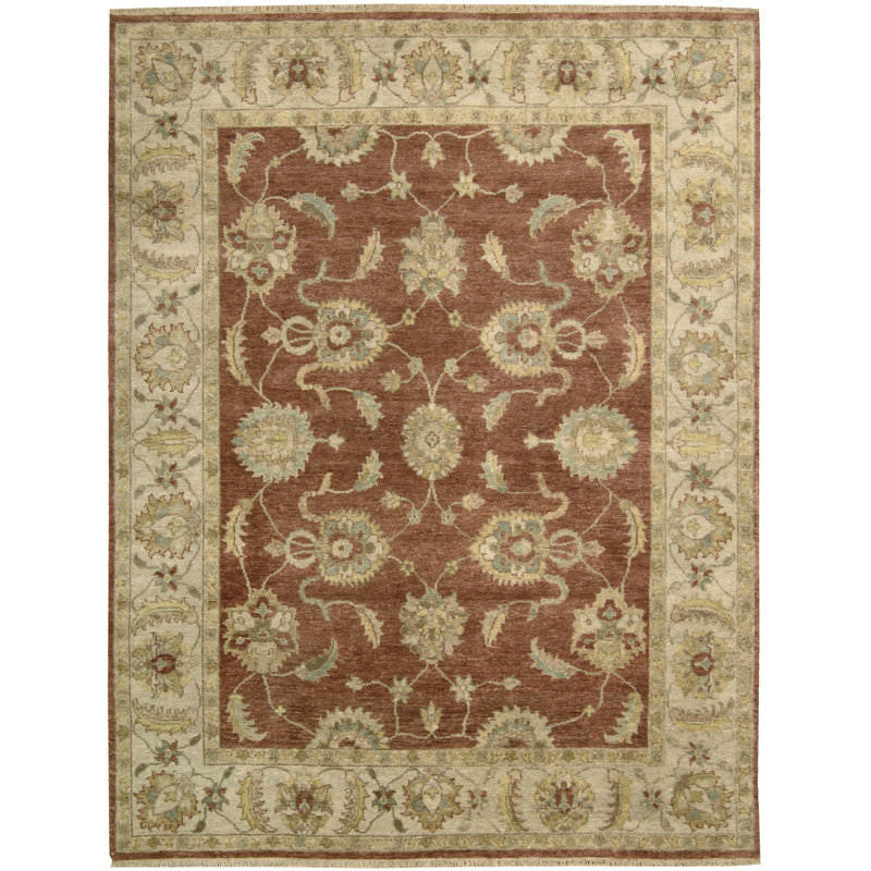 Handmade Red Wool Rectangular 5'6" x 8' Rug
