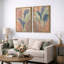 «Peach Blue Tropical Leaf Botanical Art», photos de salon, impression sur toile encadrée, 2 pièces-132153809-132153810