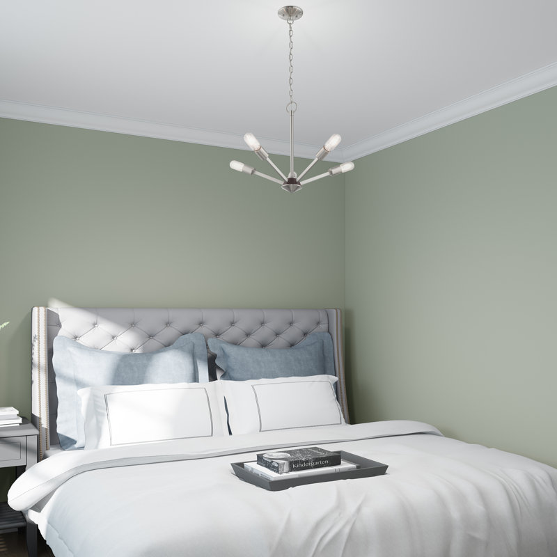 Lustre sphérique spoutnik à 5 lumières Adriano, Nickel brossé