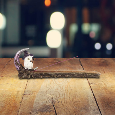 Figurine porte-encens 11,5 "Hibou sur lune