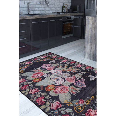 Tapis noir Ottilie